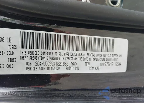 2019 Jeep Compass Limited 4X4 from USA, damaged, VIN 3C4NJDCB2KT821856